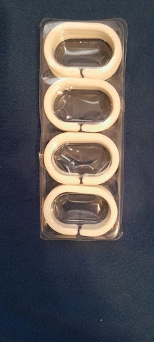 12 Plastic Shower Curtain Hooks White Curtain C Rings for Bathro