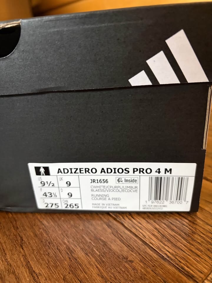 BNWT - adidas Adios Pro 4 (Men’s 9.5) - photo 3