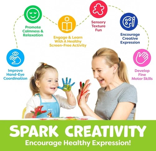 Washable Finger Paint for Toddlers, Non-Toxic Baby Safe Set - photo 4