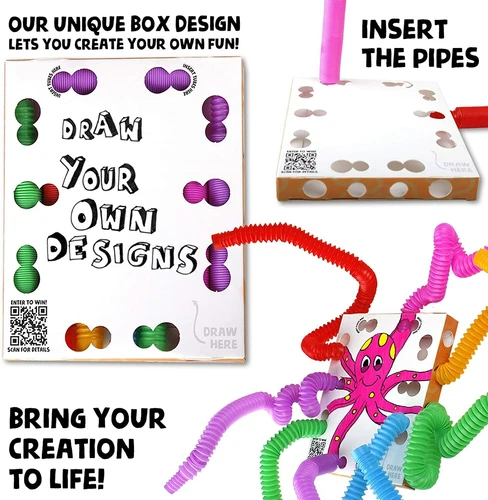 Mini Pop Tubes Fidget Toys - 8 Pack