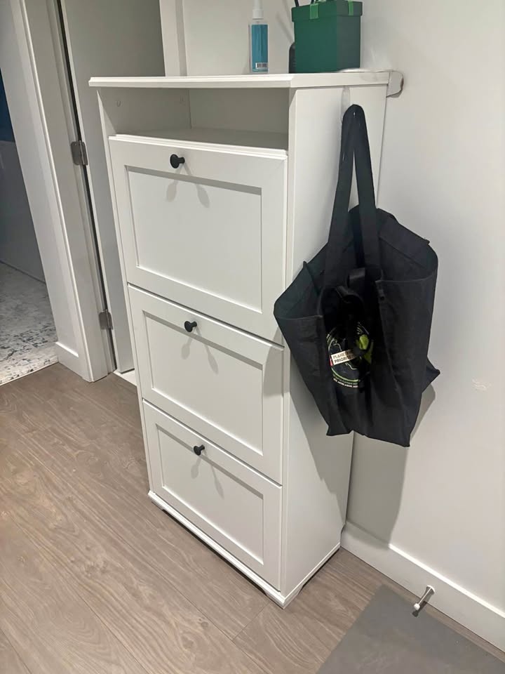 IKEA BRUSALI Shoe Cabinet - White - 3 Compartments