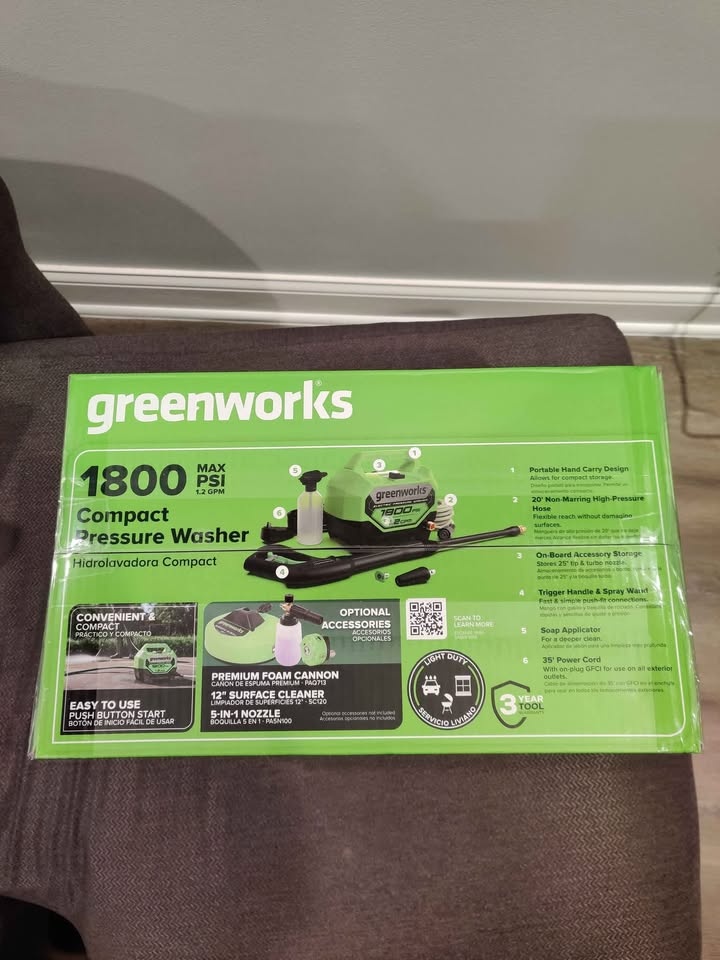 Greenworks 1800 PSI Electric Pressure Washer - photo 2