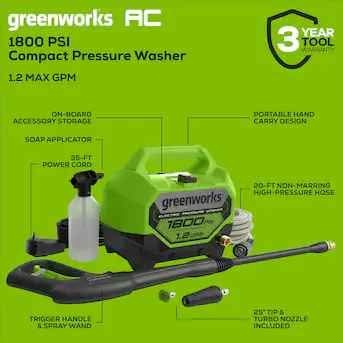 Greenworks 1800 PSI Electric Pressure Washer - photo 5
