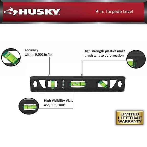 Husky 2pk 9in. Torpedo and 24in. Aluminum Level - photo 3