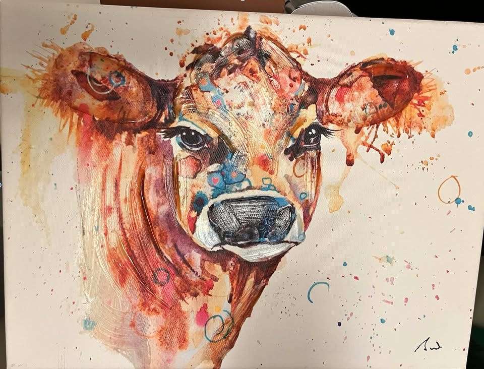 Cute Calf Print on Canvas