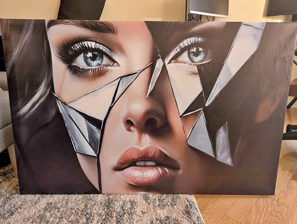 XL Gallery Wrapped Abstract Portrait Canvas Art (45" x 29")