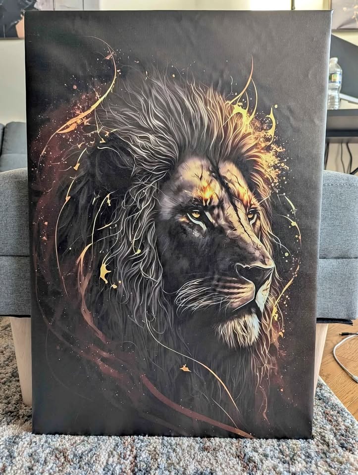 Fierce Lion Gallery Wrapped Canvas Wall Art 17.5" x 25.5"
