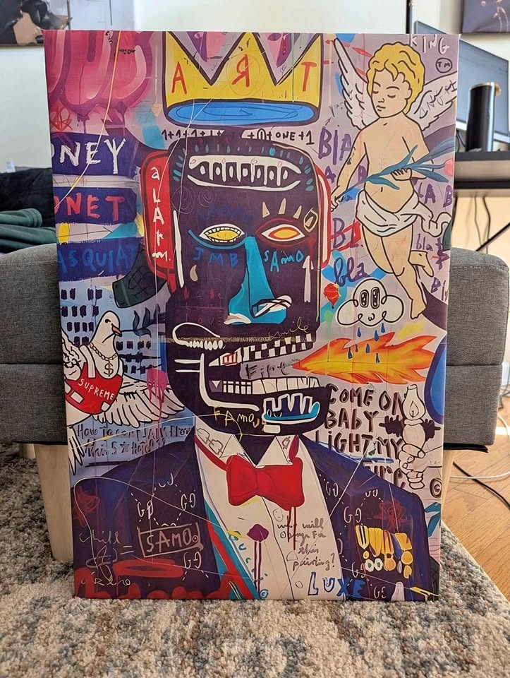 Gallery Framed Basquiat PopArt Canvas Wall Art