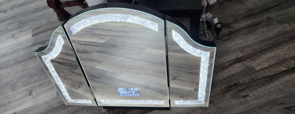 Bluetooth LED Foldable Mirror - 16in, Opens to 32in - photo 2