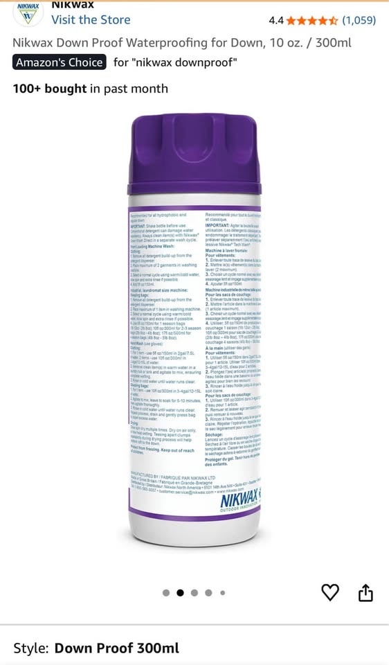 Nikwax Waterproofing Wash-In Waterproofer - photo 2