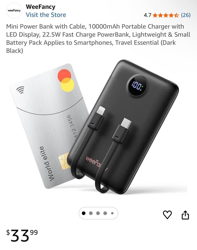 Mini Power Bank with Cable, 10000mAh - photo 3
