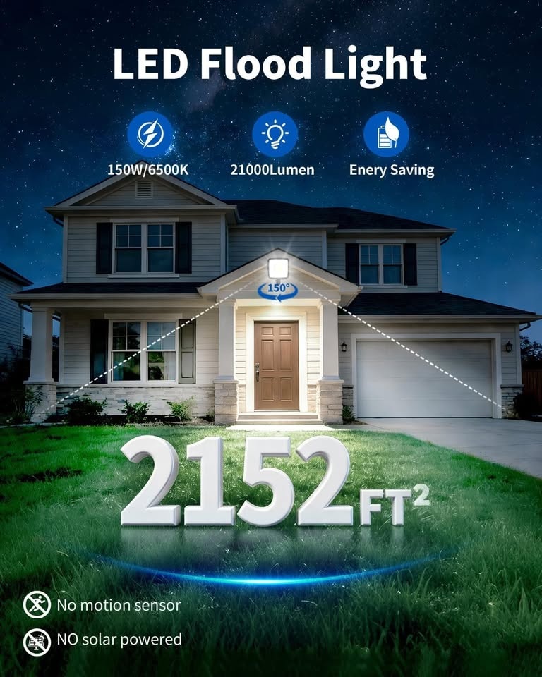 150W LED Outdoor Flood Light – Dusk to Dawn 21000LM - photo 3