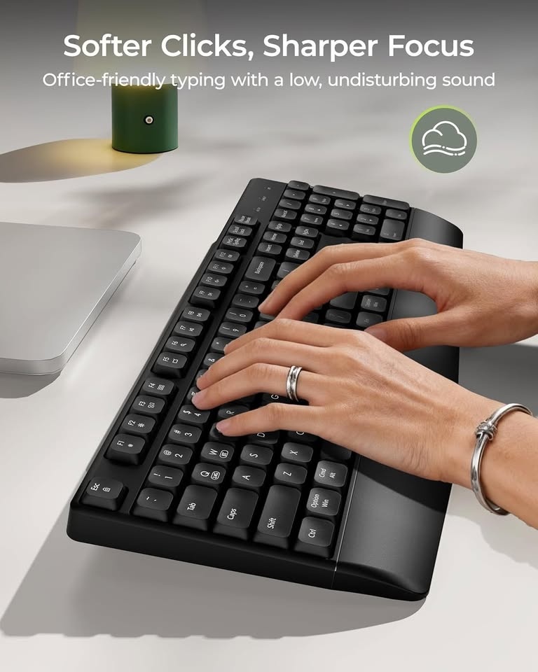 Wireless Ergonomic Keyboard with Wrist Rest - Full Size - photo 4