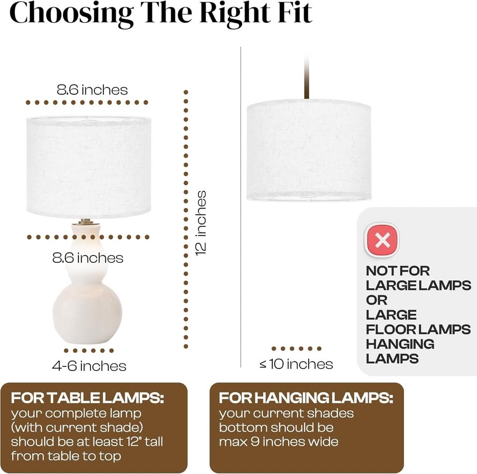Small White Lamp Shades – Pack of 2 for Table Lamps - photo 3