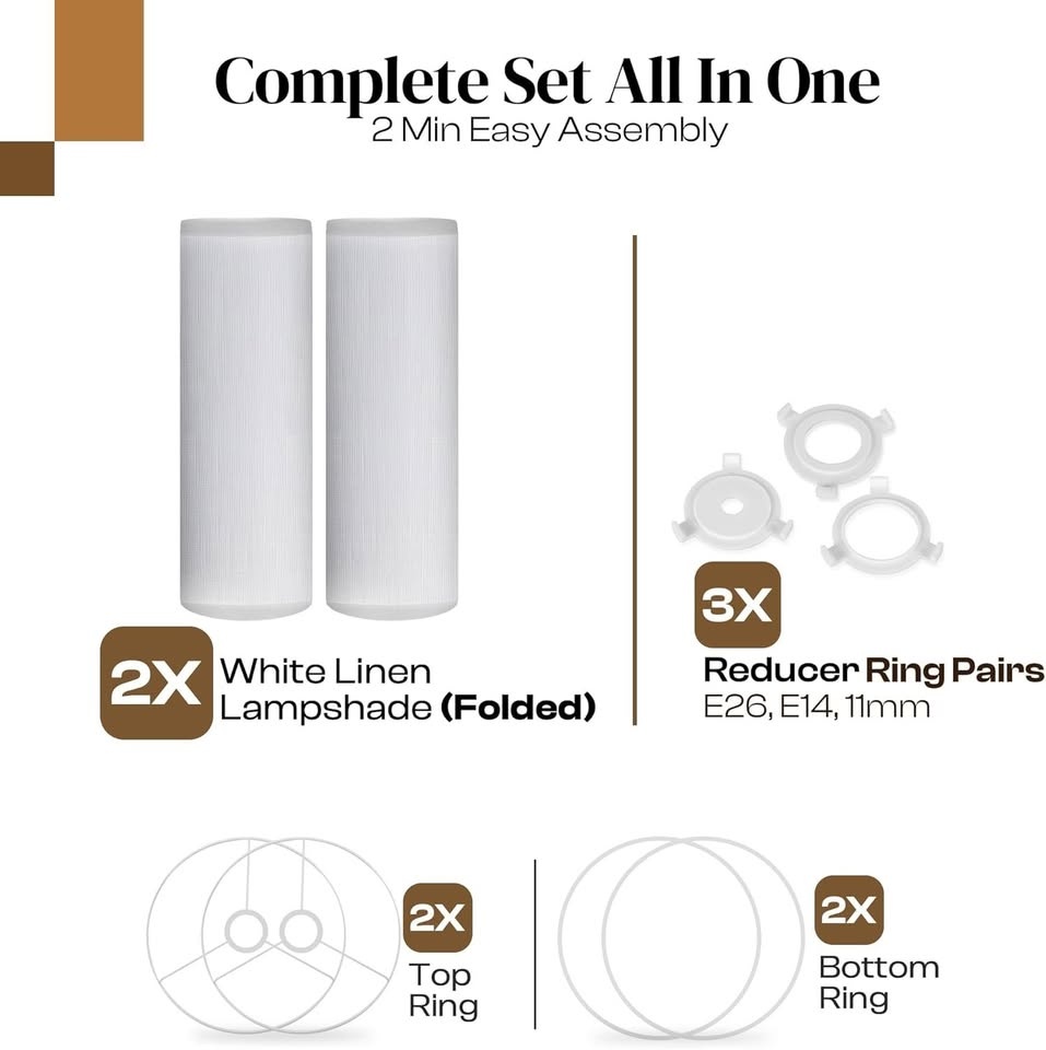 Small White Lamp Shades – Pack of 2 for Table Lamps - photo 4