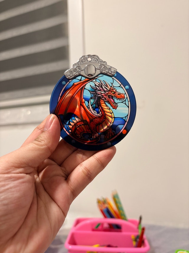 Dragon Ornament - Stained Glass Imagery