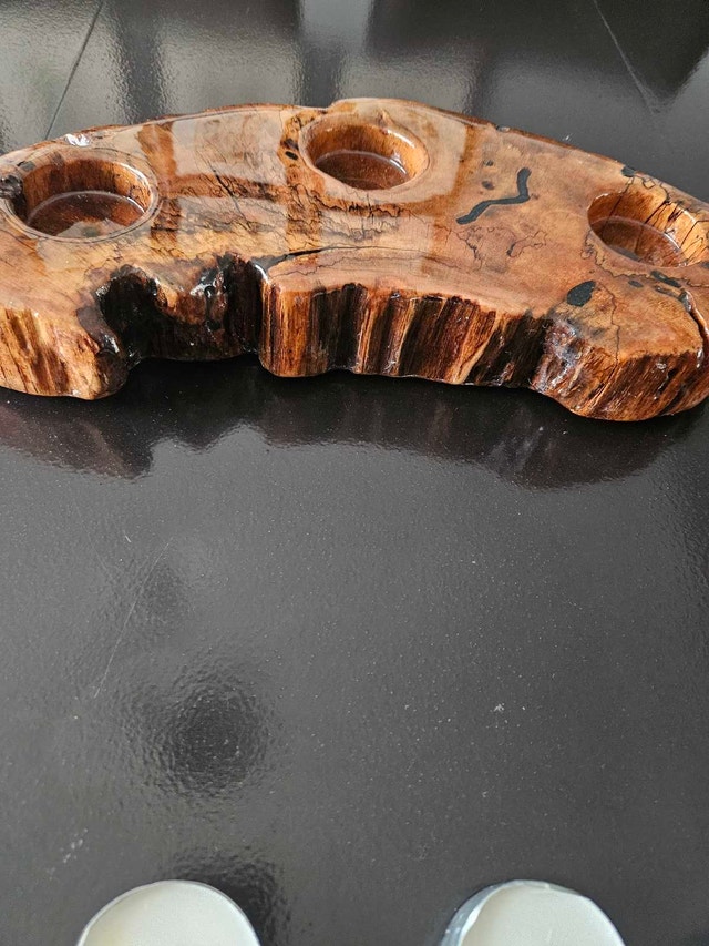 Handmade Burl Wood Candle Centerpiece - photo 2