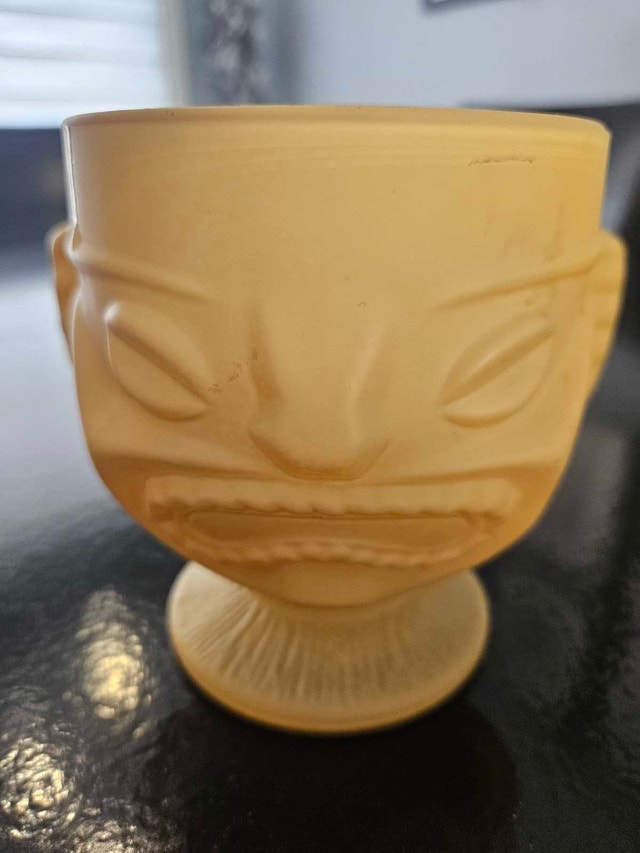 Vintage Two Faced Frosted Tiki Mug - photo 2