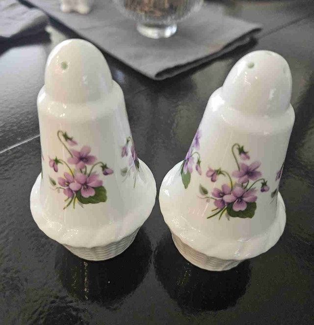 Vintage Fine Bone China Salt & Pepper Shakers - Stanford
