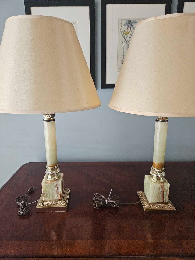 Vintage Onyx Marble Lamps - photo 4