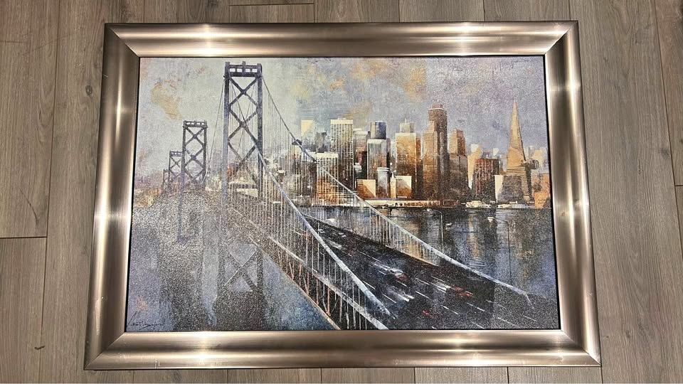 Large Framed Cityscape Wall Art