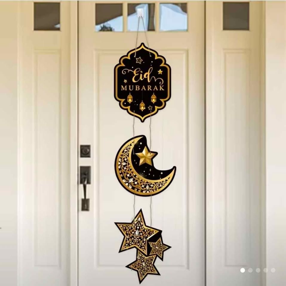 Black Gold Eid Mubarak Door Hanging Decoration - photo 2