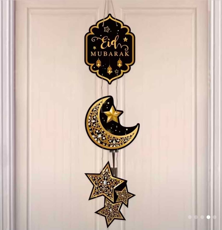 Black Gold Eid Mubarak Door Hanging Decoration - photo 5