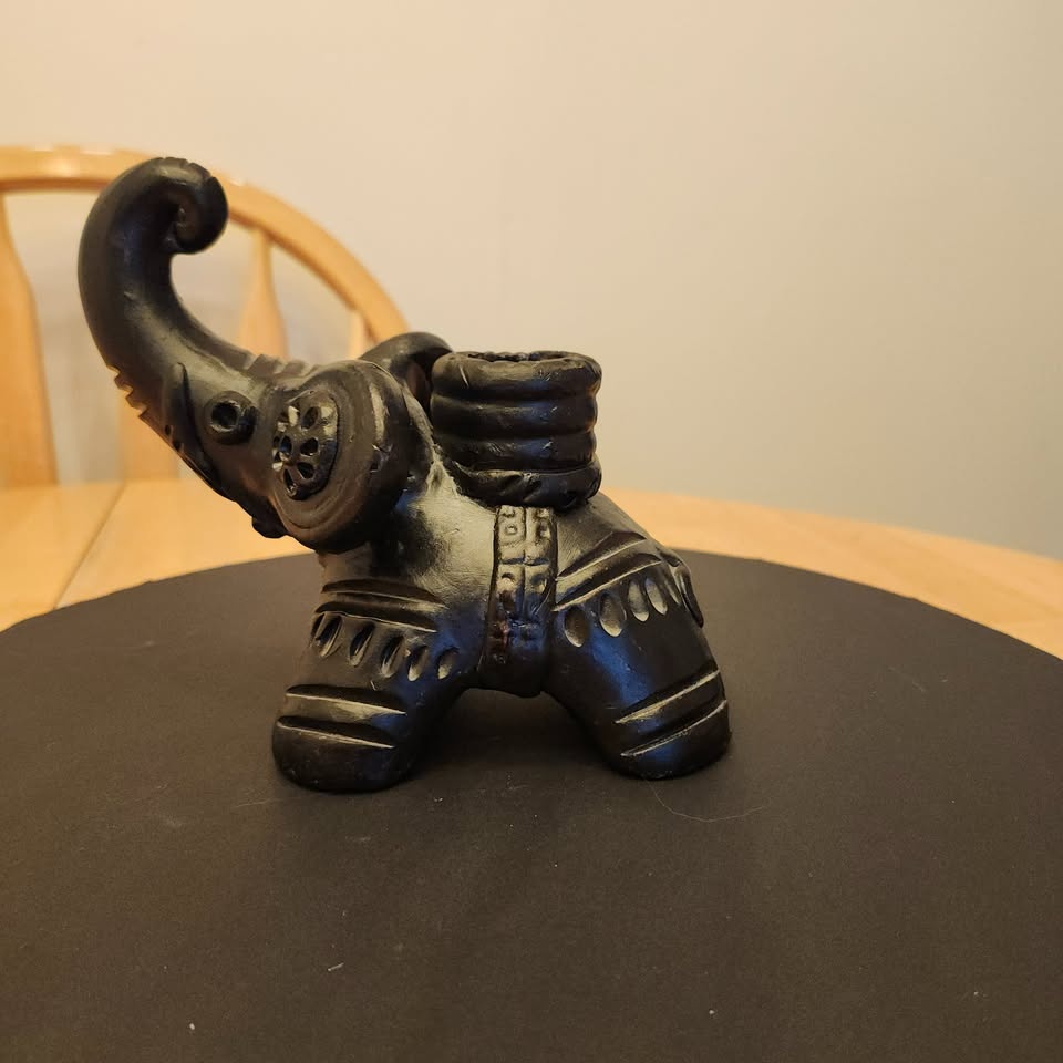 Black Elephant Candle Holder - photo 3