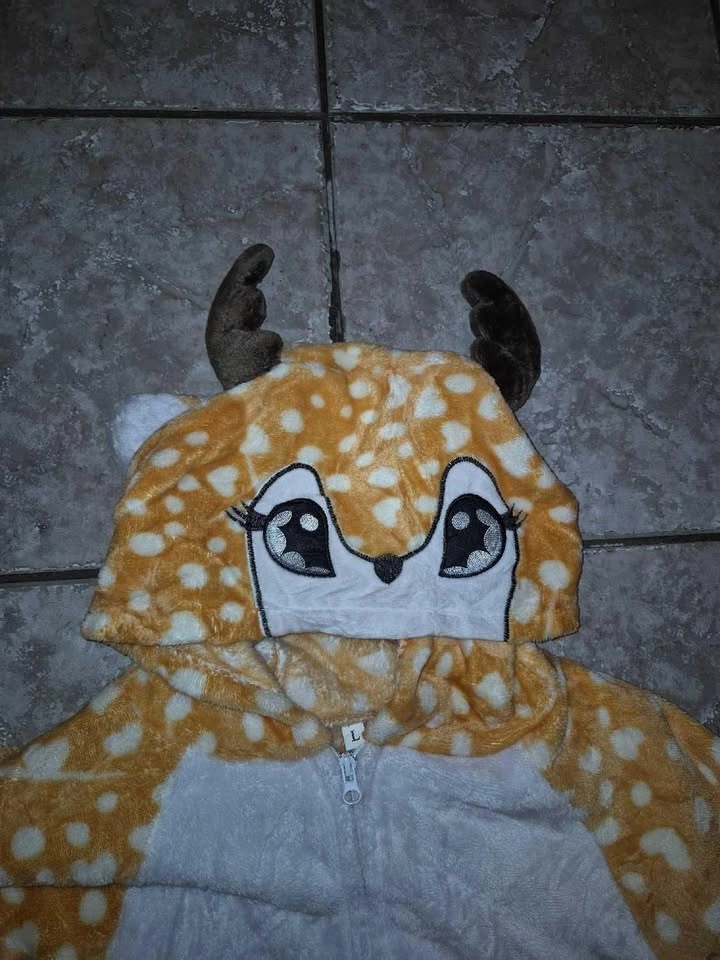 Unisex Deer Pajamas Flannel Animal One Piece Costume - L - photo 2