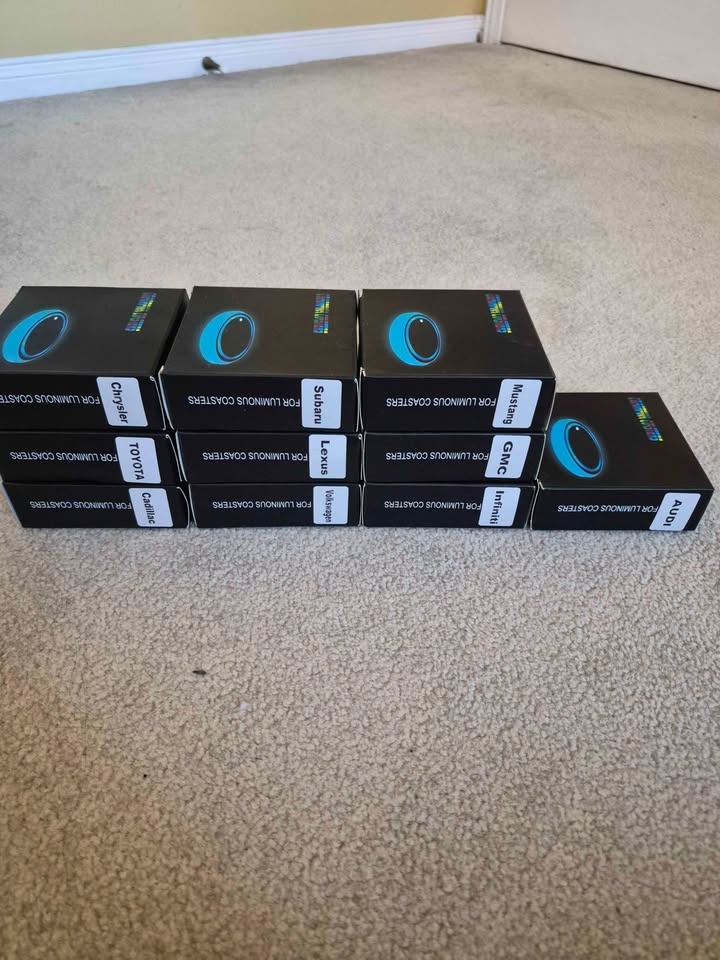 LED Car Cup Holder Coasters (RGB Custom Logos) - photo 4