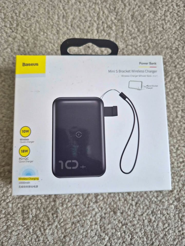 Mini 10,000mAh Power Bank + Phone Stand (Fits in Pocket)