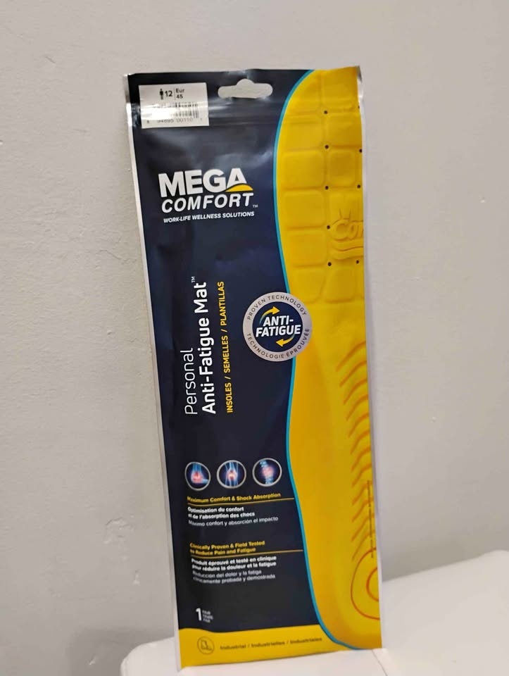 Mega Comfort Anti-Fatigue Mat Insoles - Men's Size 12