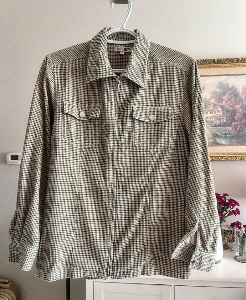 Plaid Zip Up Shirt/Jacket - Size M