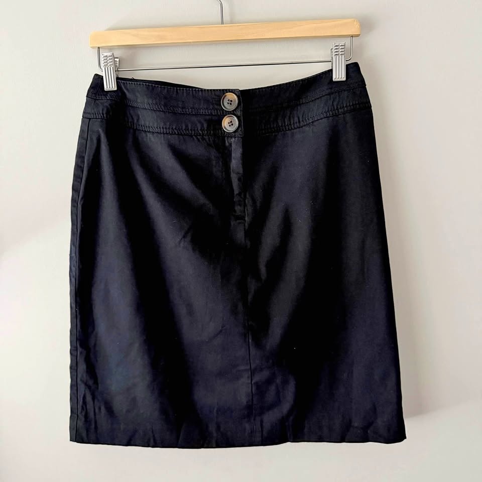 Vintage Black Bianca Nygard Skirt with Cute Buttons - Size 8