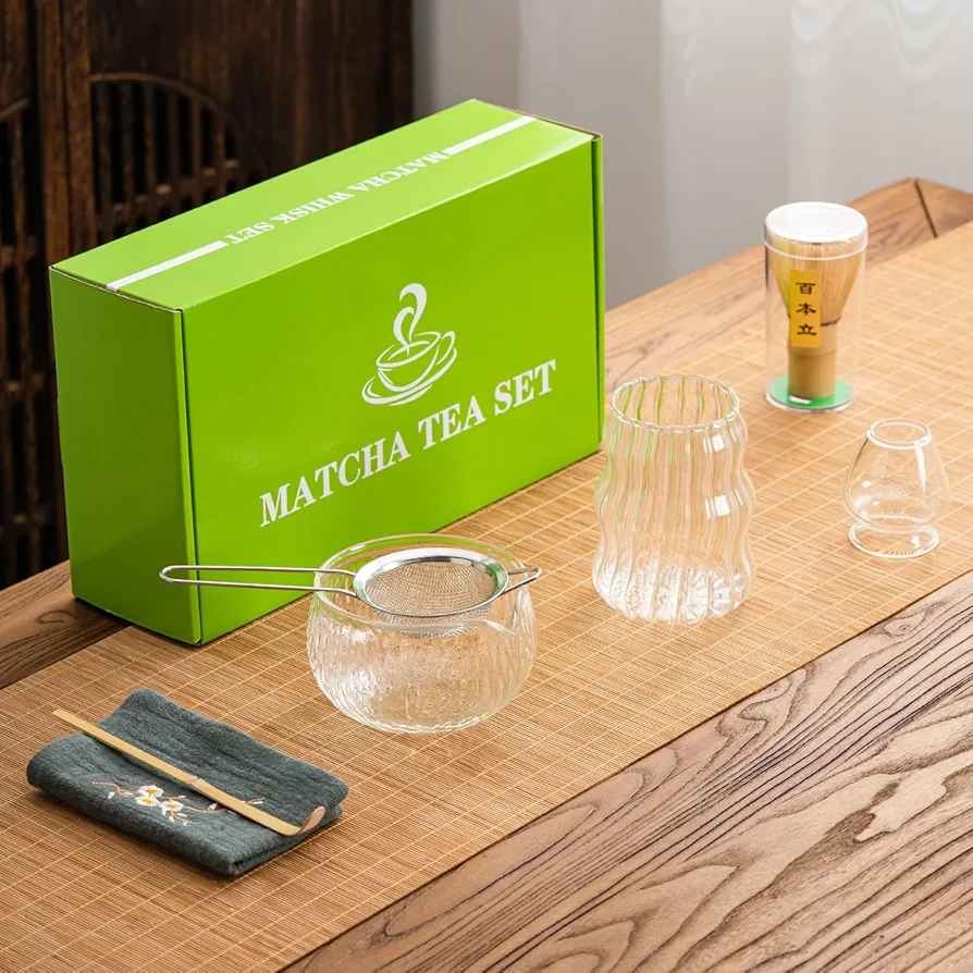 7 Piece Matcha Tea Set with Whisk, Holder, Strainer, Spoon - photo 3