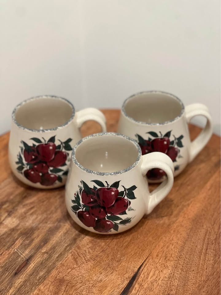 Home & Garden Party "Apple" Stoneware Mugs Set of 3 - photo 2