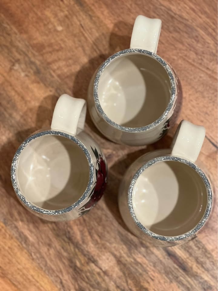 Home & Garden Party "Apple" Stoneware Mugs Set of 3 - photo 3
