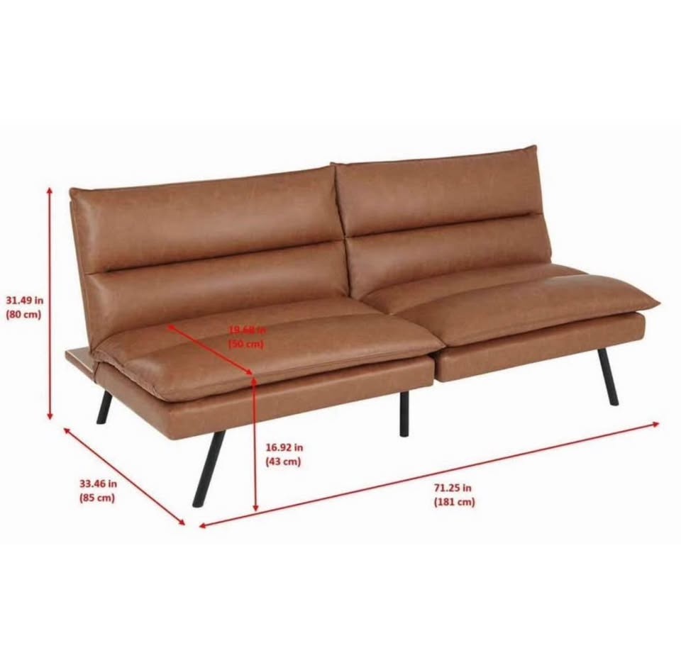 Modern Faux Leather Sofa Bed/Futon— Brand New - photo 2