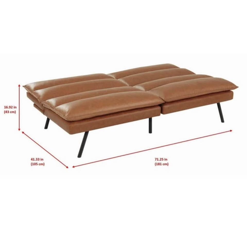 Modern Faux Leather Sofa Bed/Futon— Brand New - photo 3