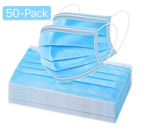 50 PCS Comfort Soft Blue Face Masks