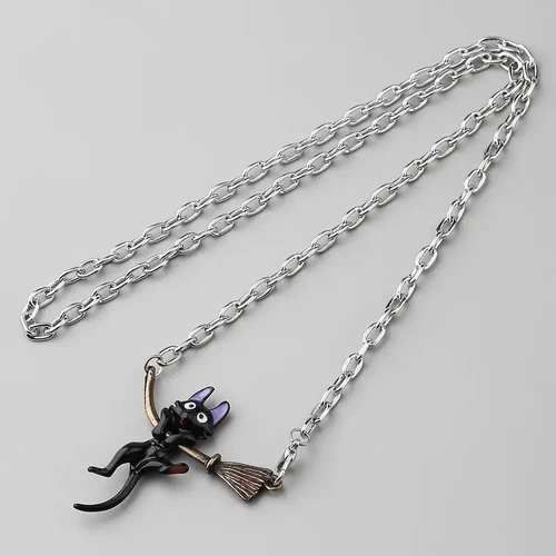 Funky Enamel Black Cat Pendant Necklace - photo 3