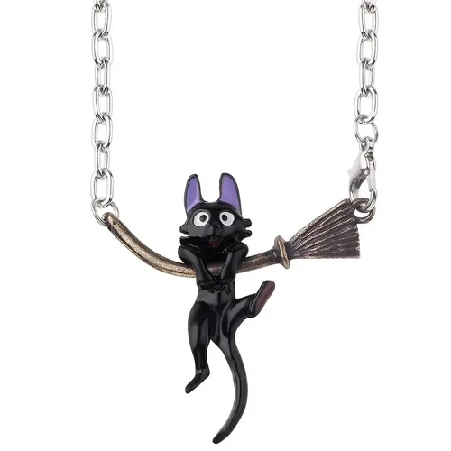 Funky Enamel Black Cat Pendant Necklace - photo 4