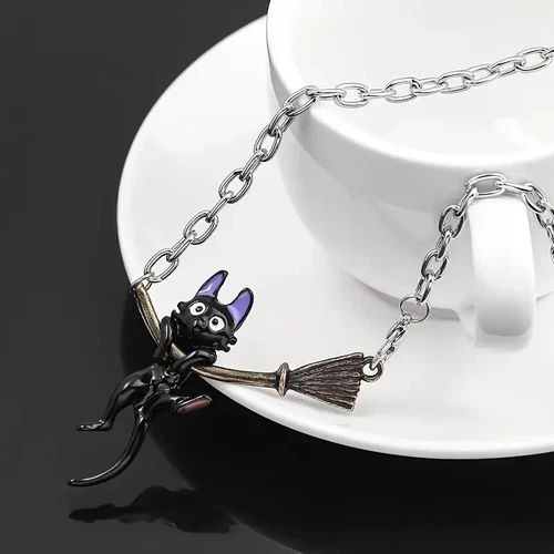 Funky Enamel Black Cat Pendant Necklace - photo 5