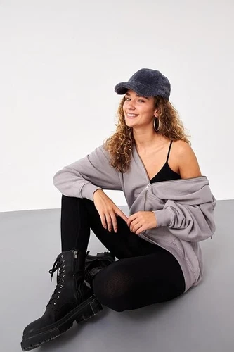 Y2K Zip-Up Hoodie Women Double-Layer Drawstring Hoodie - photo 3