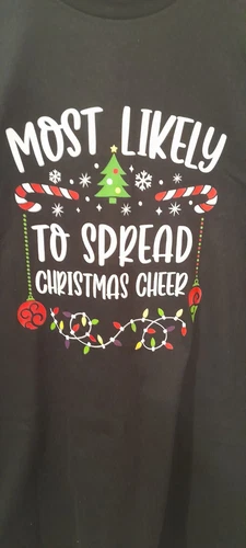 Christmas "Most Likely to Spread Cheer" Men's Medium T-shirt - photo 2