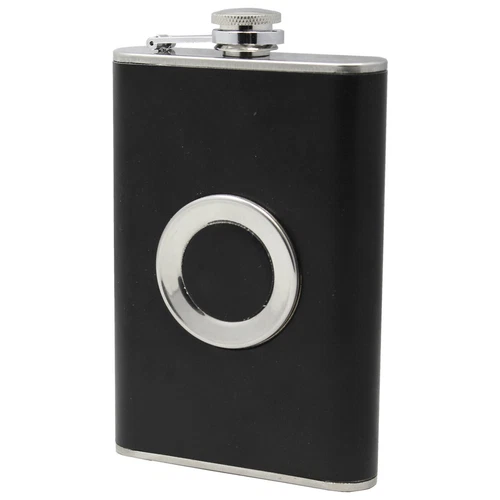 Stainless Steel Leather Hip Flask 8 oz