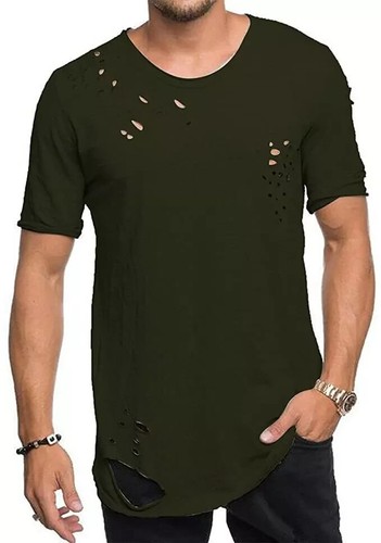 Men Novelty Ripped T Shirt Gym Workout Athletic Muscle Short Sle