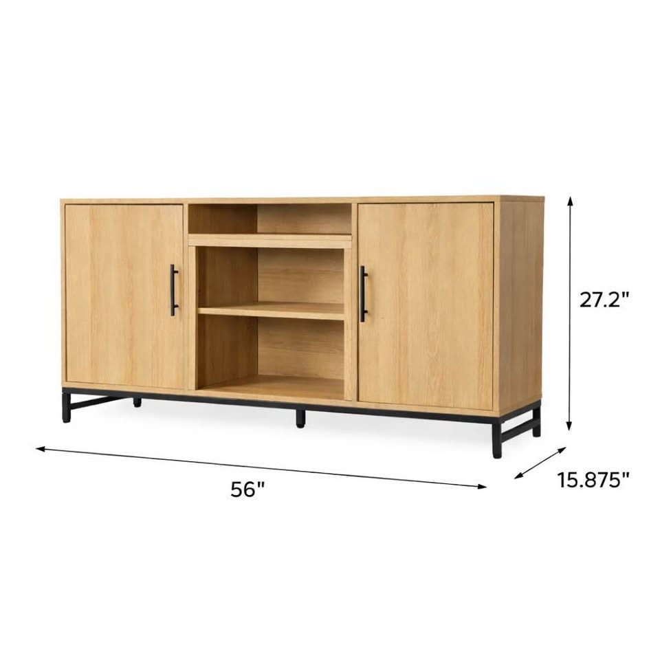 Modern White Oak TV Stand / Media Console – Solid Wood — Brand N - photo 4