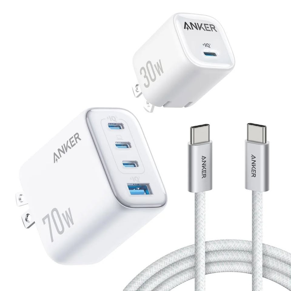 Anker 70W/30W Wall Charger Bundle, 2 Durable 6 ft. C-C Cables - photo 3