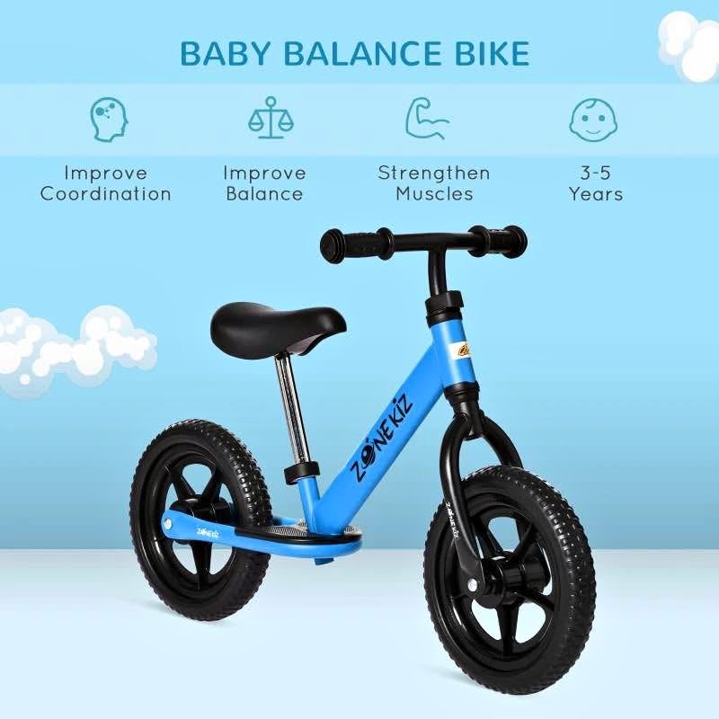 12" Kids Balance Bike No Pedal Bicycle Adjustable Seat